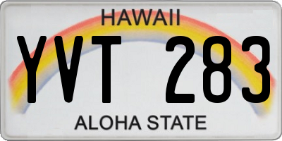 HI license plate YVT283