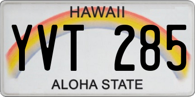 HI license plate YVT285