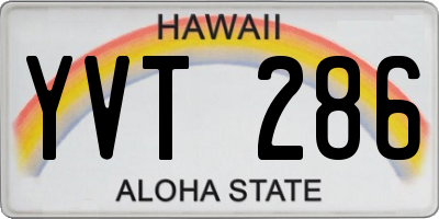 HI license plate YVT286