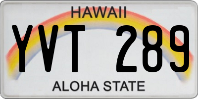 HI license plate YVT289