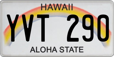 HI license plate YVT290
