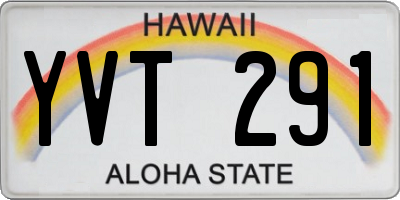 HI license plate YVT291
