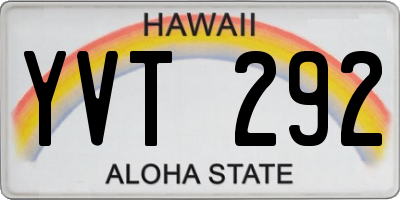 HI license plate YVT292