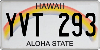 HI license plate YVT293