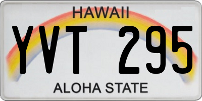 HI license plate YVT295