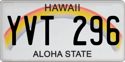 HI license plate YVT296