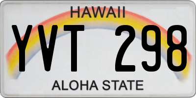 HI license plate YVT298
