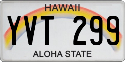 HI license plate YVT299
