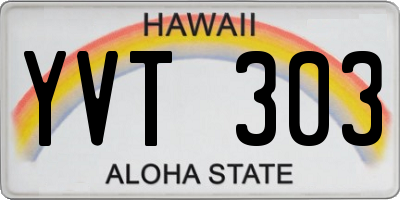 HI license plate YVT303