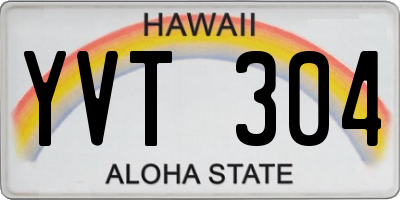 HI license plate YVT304