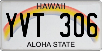 HI license plate YVT306