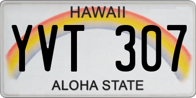 HI license plate YVT307