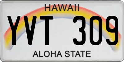 HI license plate YVT309