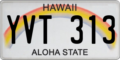 HI license plate YVT313