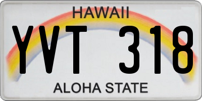 HI license plate YVT318