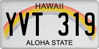 HI license plate YVT319