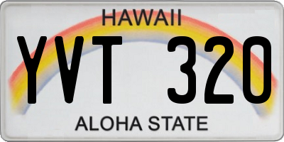 HI license plate YVT320