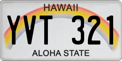 HI license plate YVT321
