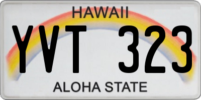 HI license plate YVT323