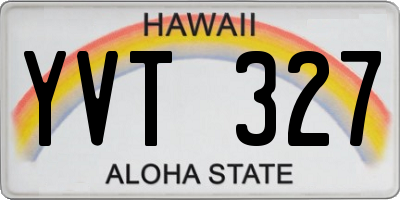 HI license plate YVT327