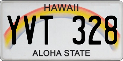 HI license plate YVT328