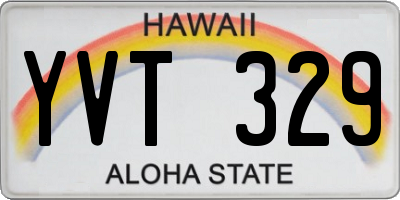 HI license plate YVT329