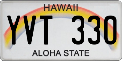 HI license plate YVT330
