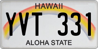 HI license plate YVT331