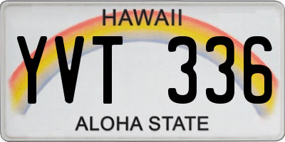 HI license plate YVT336
