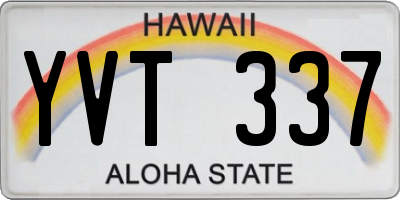 HI license plate YVT337