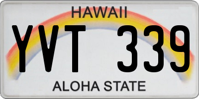 HI license plate YVT339