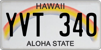 HI license plate YVT340