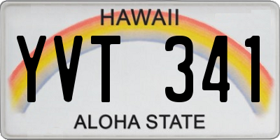 HI license plate YVT341