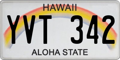 HI license plate YVT342