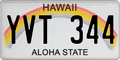 HI license plate YVT344