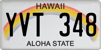 HI license plate YVT348
