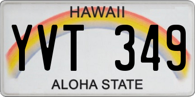 HI license plate YVT349