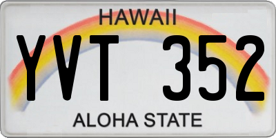 HI license plate YVT352