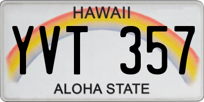 HI license plate YVT357