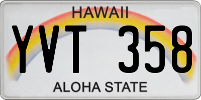 HI license plate YVT358