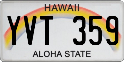 HI license plate YVT359