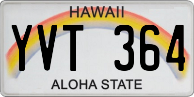 HI license plate YVT364