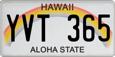 HI license plate YVT365
