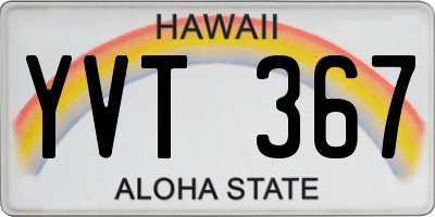 HI license plate YVT367
