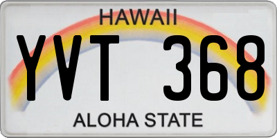 HI license plate YVT368
