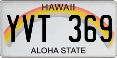 HI license plate YVT369