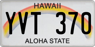 HI license plate YVT370