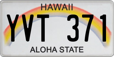 HI license plate YVT371