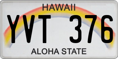 HI license plate YVT376