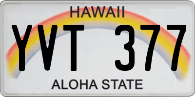 HI license plate YVT377